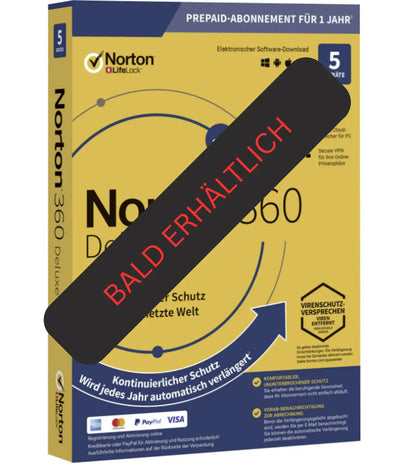 Norton 360 Deluxe, 25 GB Cloud-Backup, 3 Geräte 1 Jahr KEIN ABO