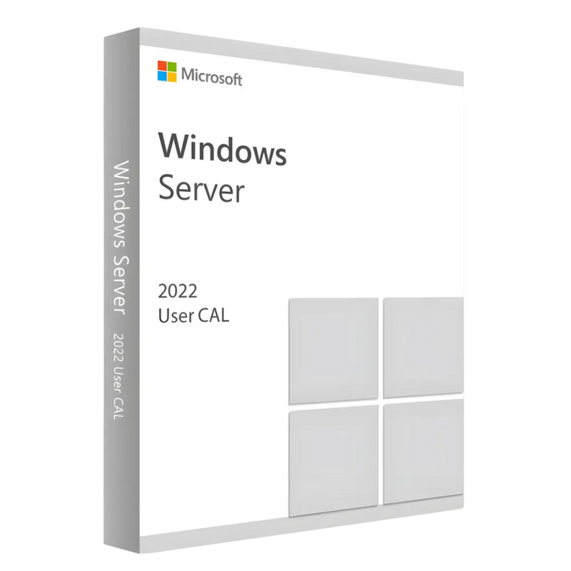 Box für Windows Server 2022 User CAL mit einfachem Design und Microsoft-Logo.